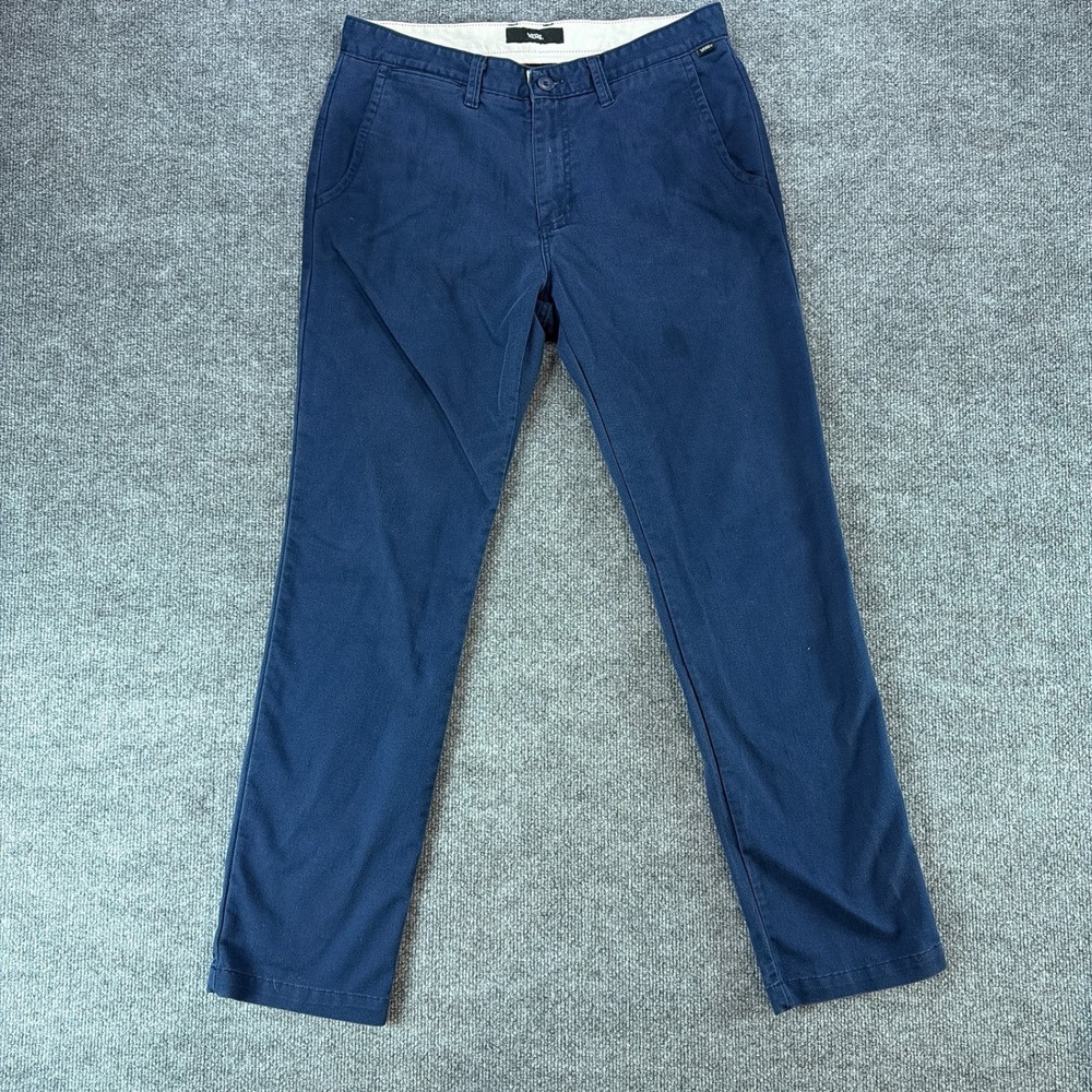 Vans Mens Casual‎ Chino Pants Navy Blue Straight Leg Skate Trousers Size 30x31